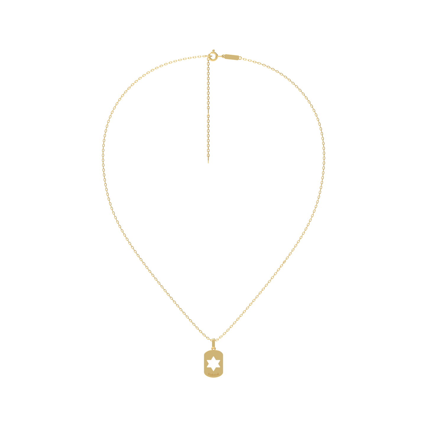Yellow Gold Dog Tag Pendant KN001B
