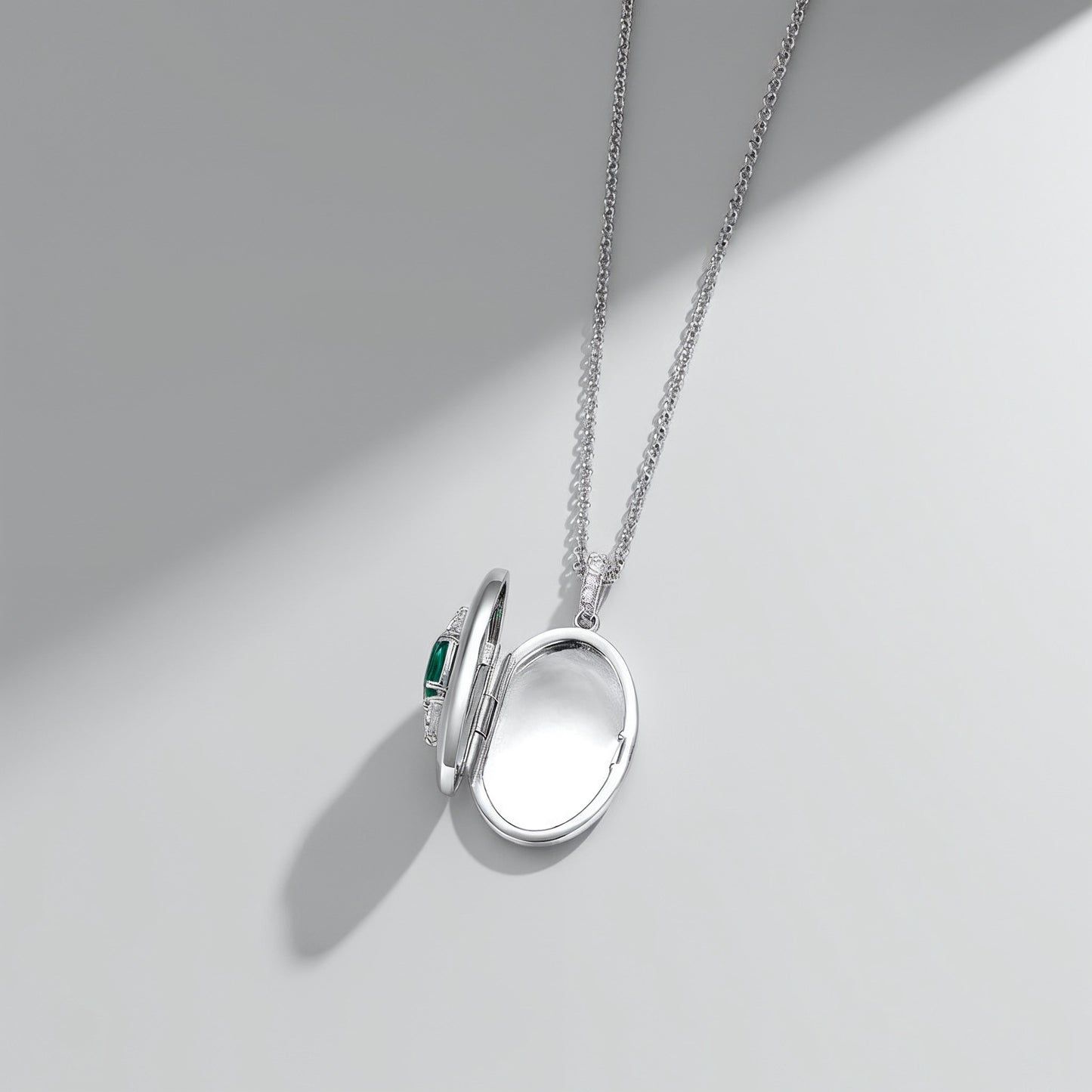 Rhodium Plated Guardian Eye Birthstone Locket SN005BR