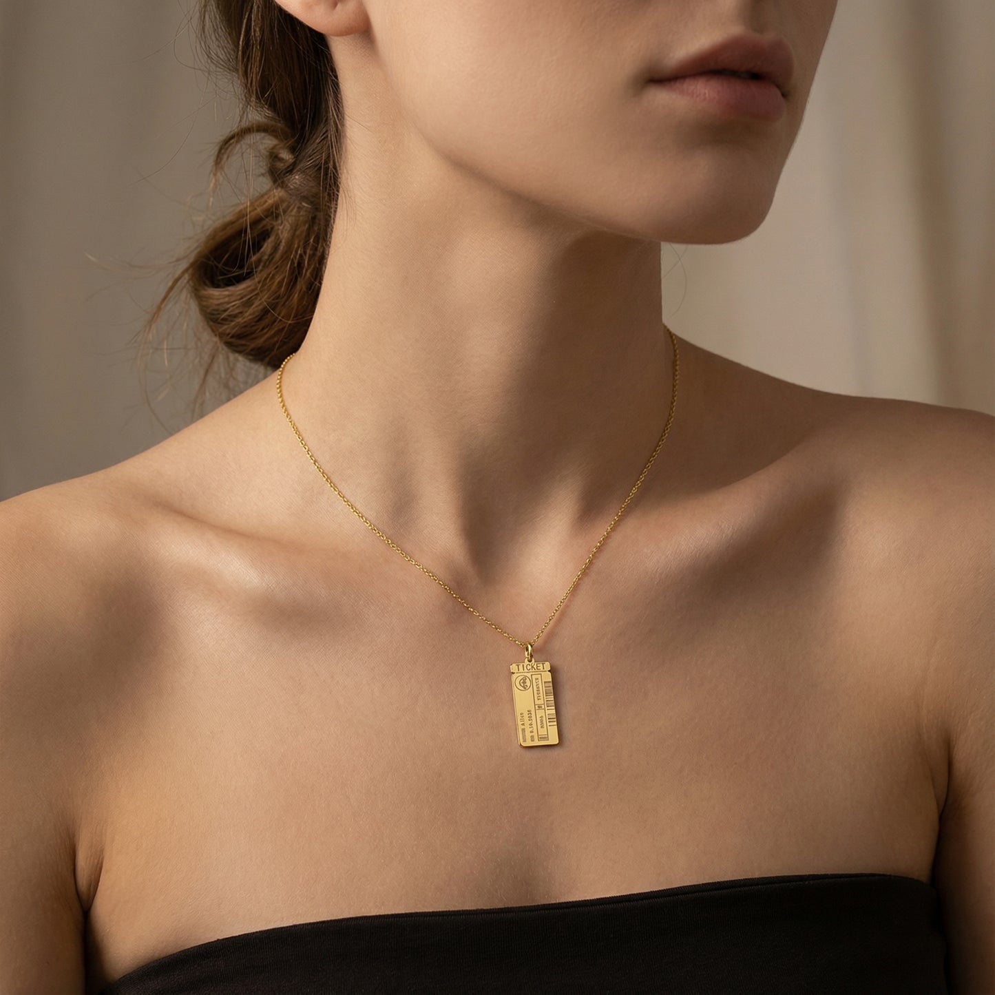 Classic Woman Boarding Ticket Necklace SN003W
