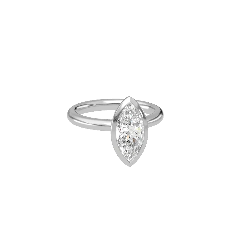 Bezel Ring Asscher•White Gold