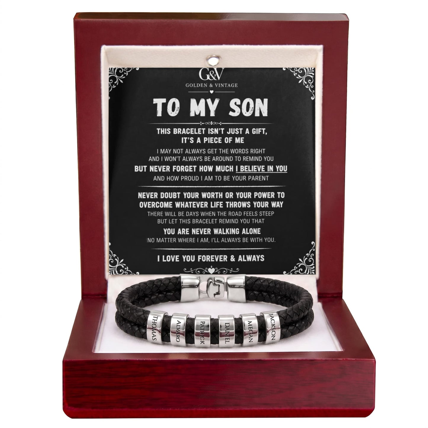 To My Son – Personalized Name Bracelet | Meaningful Gift for Son