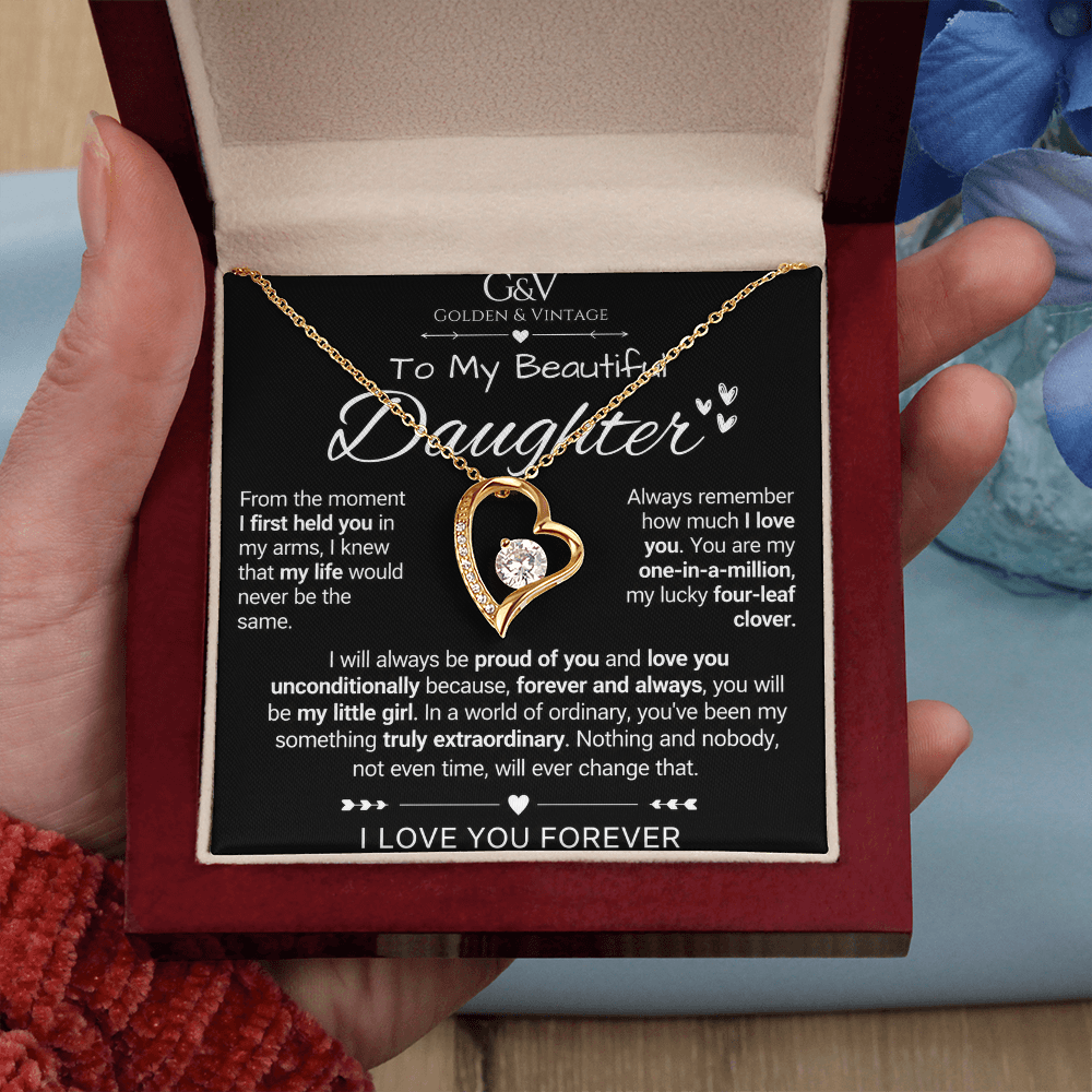To My Beautiful Daughter – Forever Love Necklace | Meaningful Gift for Daughter
