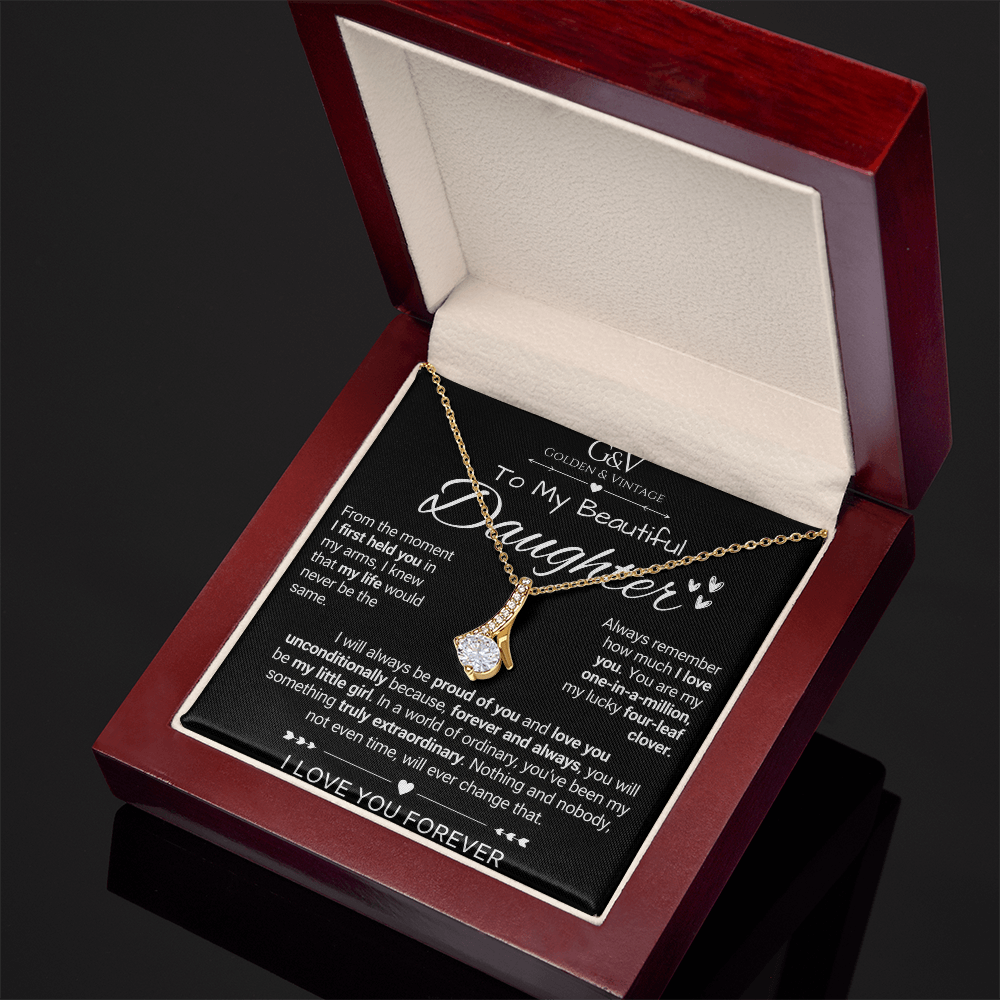 To My Beautiful Daughter – Alluring Beauty Necklace | Yellow & White Gold
