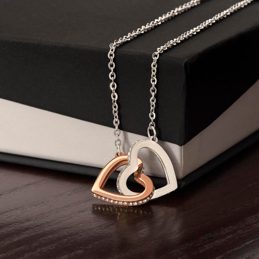 Golden and Vintage Interlocking Hearts Necklace – A Symbol of Love & Connection