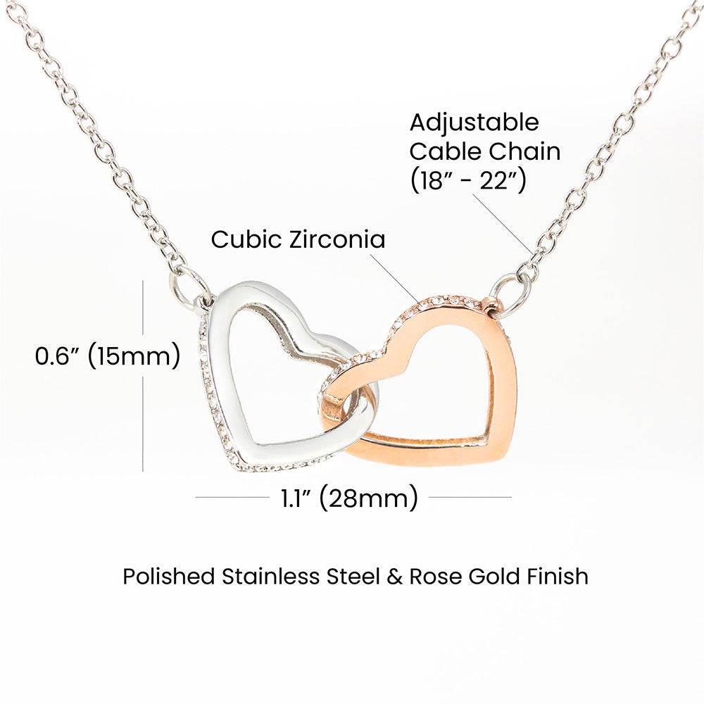 Golden and Vintage Interlocking Hearts Necklace – A Symbol of Love & Connection