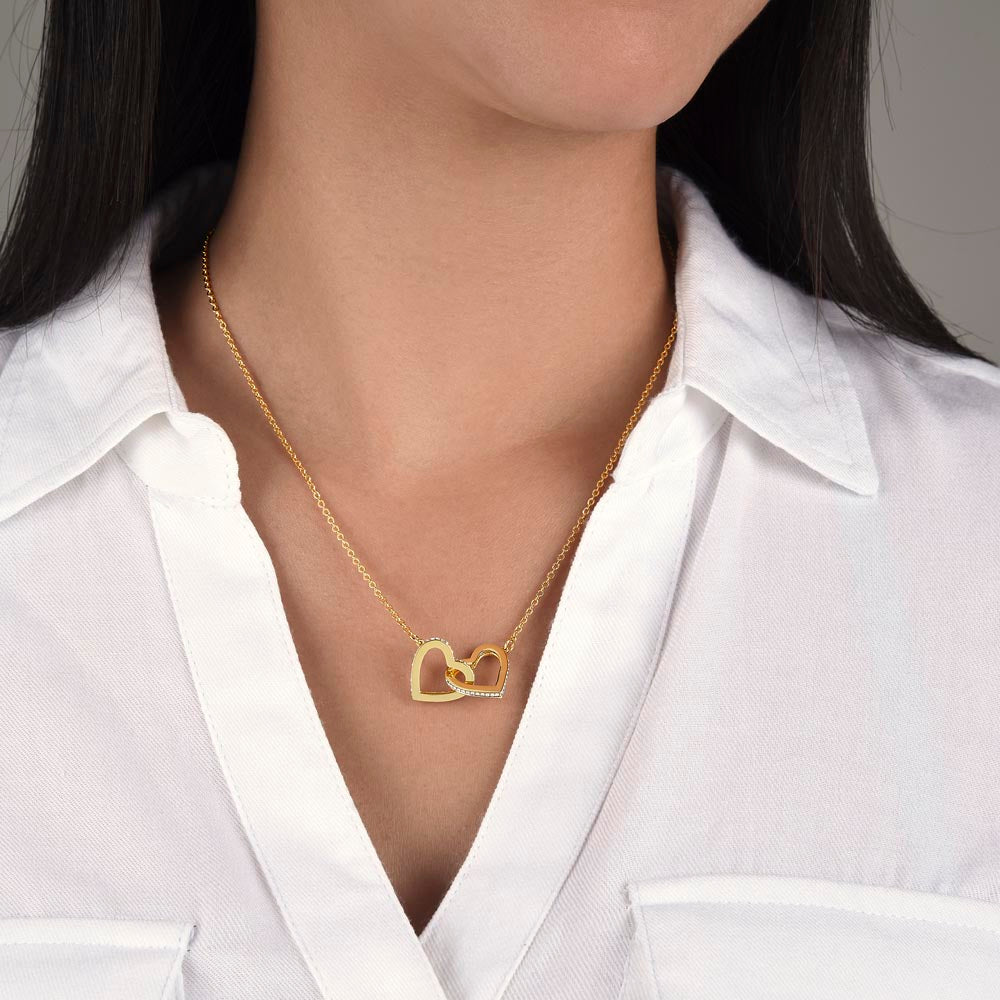 Golden and Vintage Interlocking Hearts Necklace – A Symbol of Love & Connection