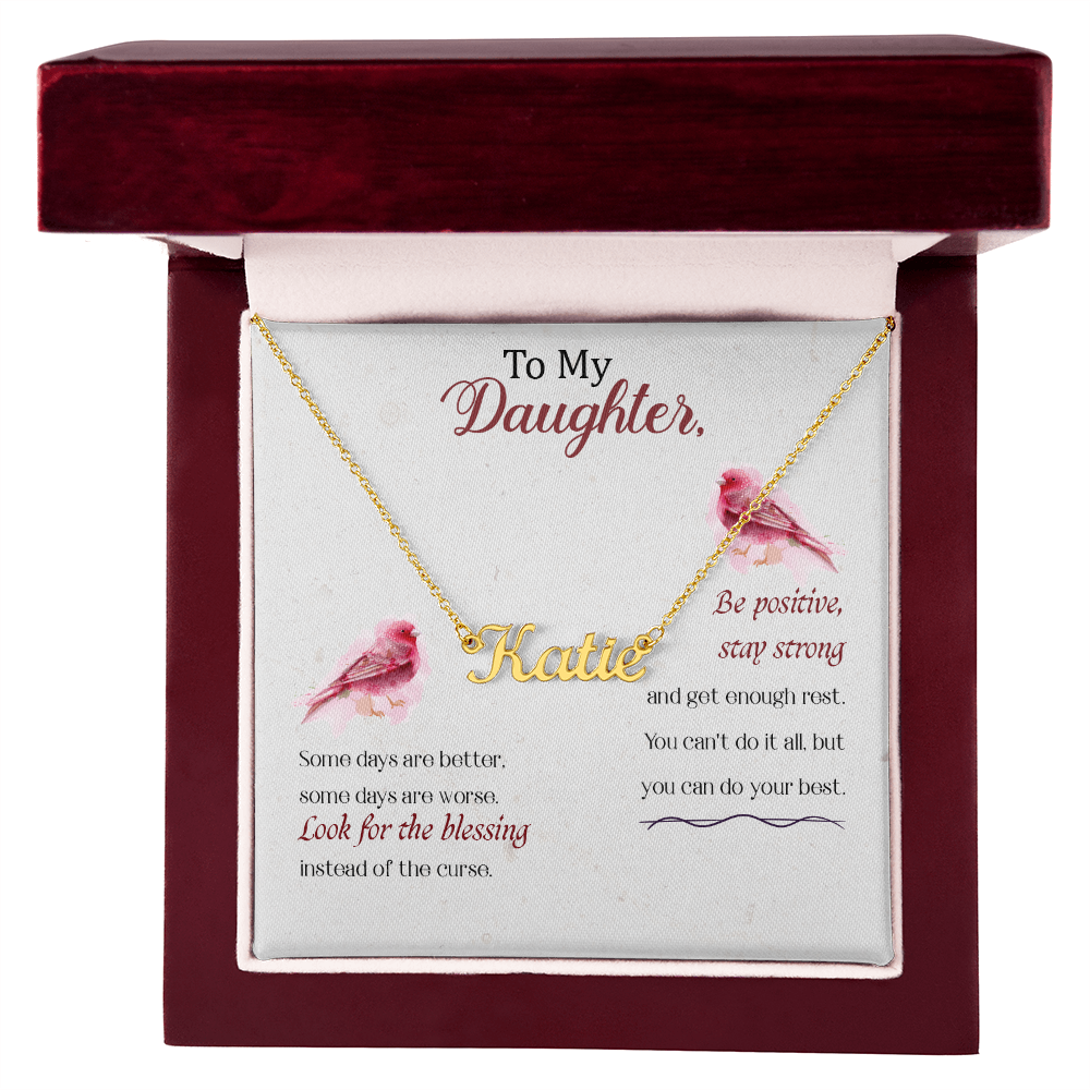 To My Daughter Personalized Name Necklace – Inspirational Gift for Daughter - goldenandvintage