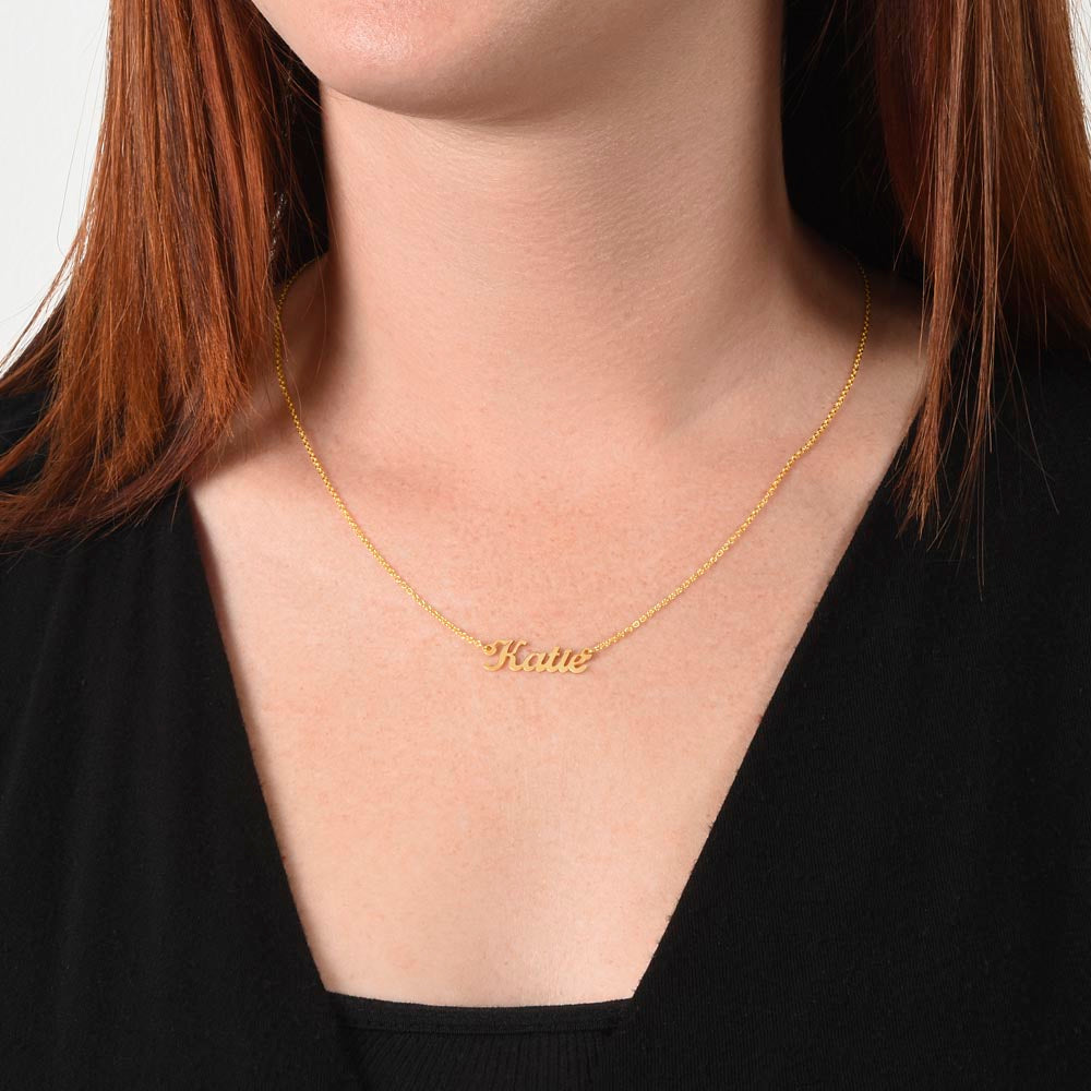 Golden and Vintage Elegant Custom Name Necklace – A Timeless Personalized Gift
