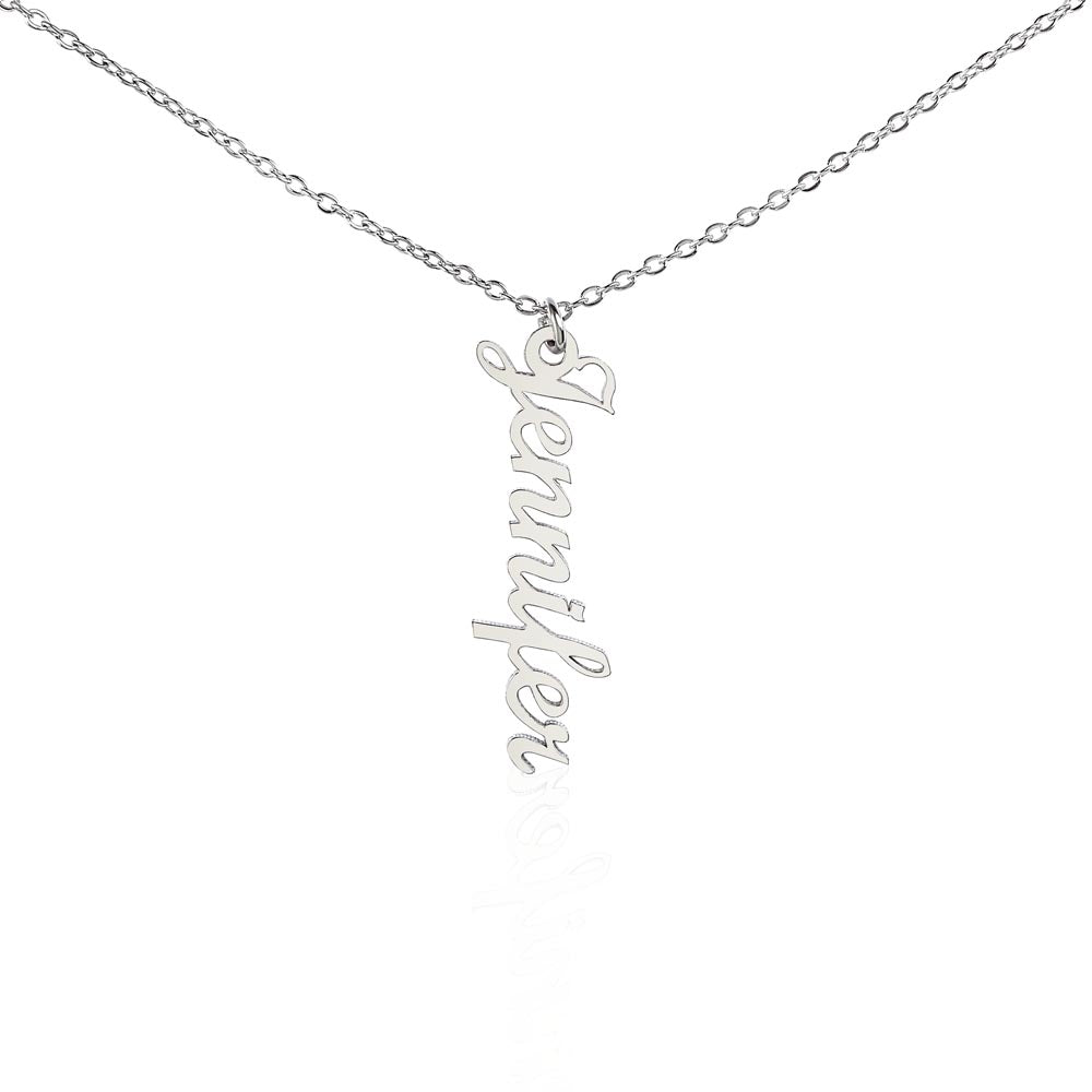 Golden and Vintage Personalized Vertical Name Necklace – Elegant & Timeless