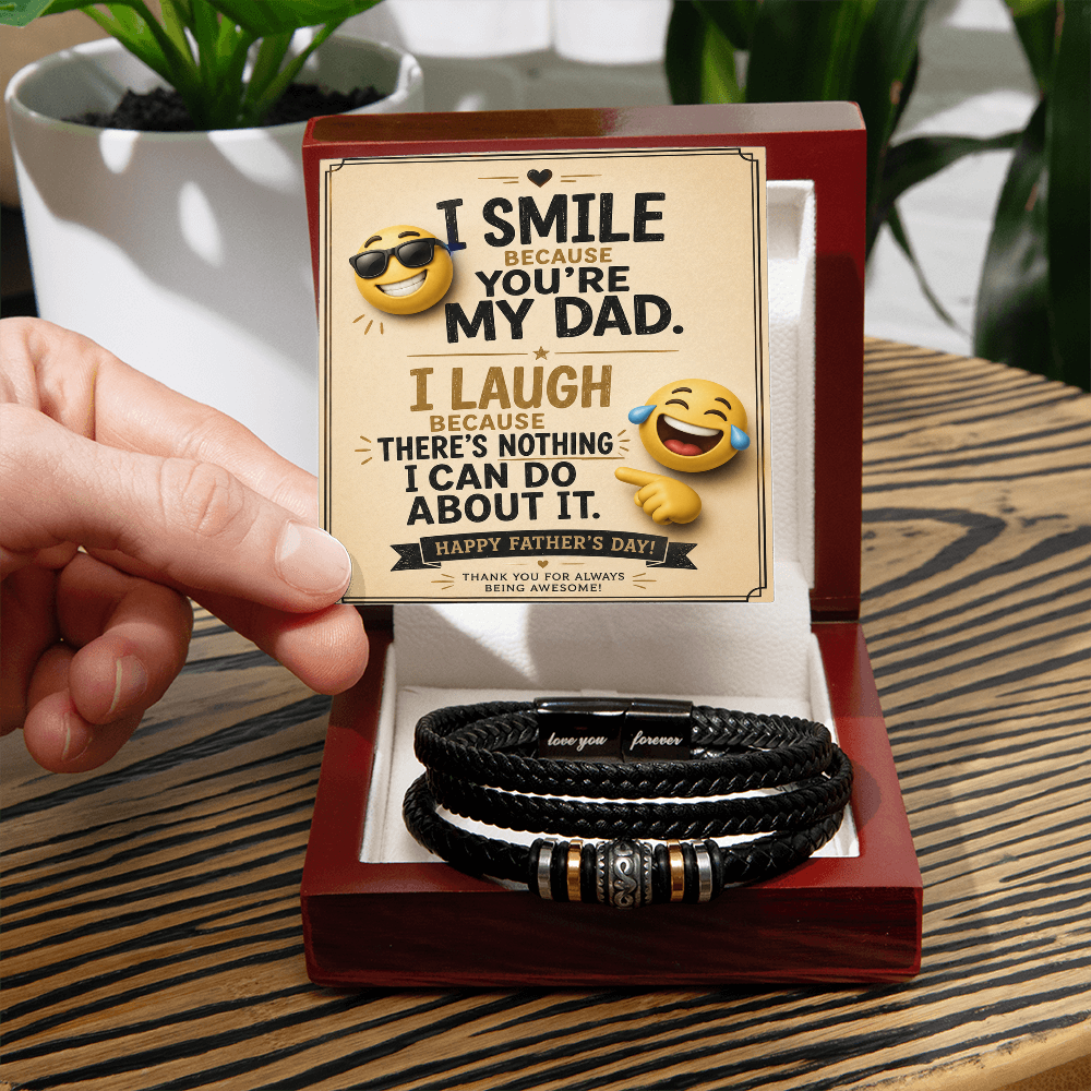 Funny Father's Day Love You Forever Bracelet Gift for Dad – Humorous Message Card Jewelry - goldenandvintage