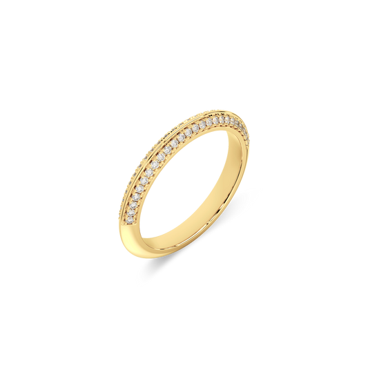 14K Gold Classic Stone-set Wedding Band