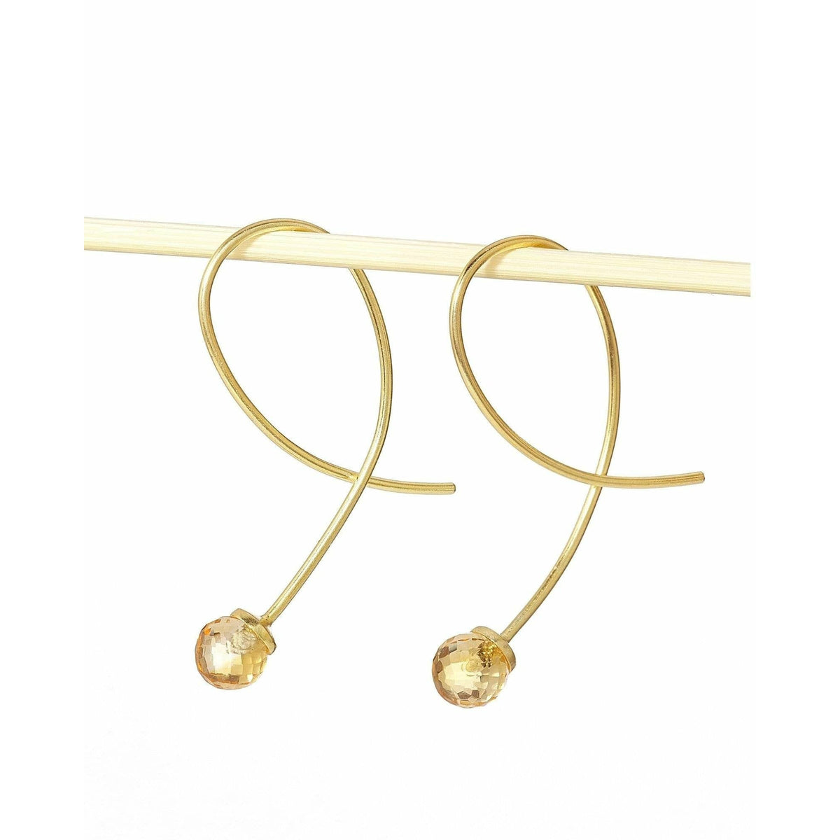 Crossover Citrine Discoball Earrings