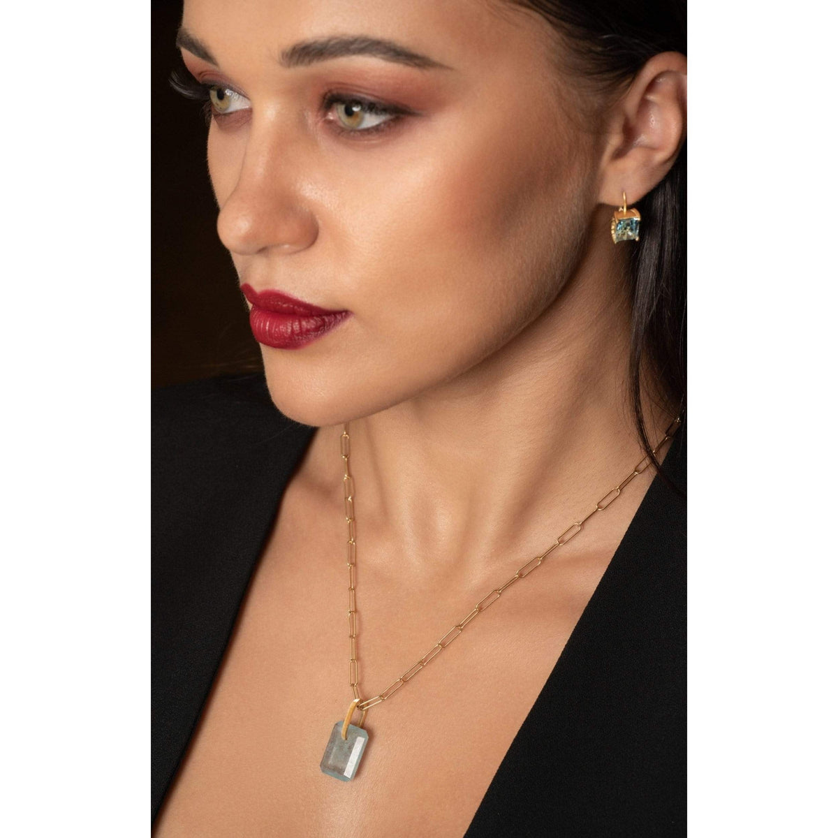 Aquamarine Slab Necklace
