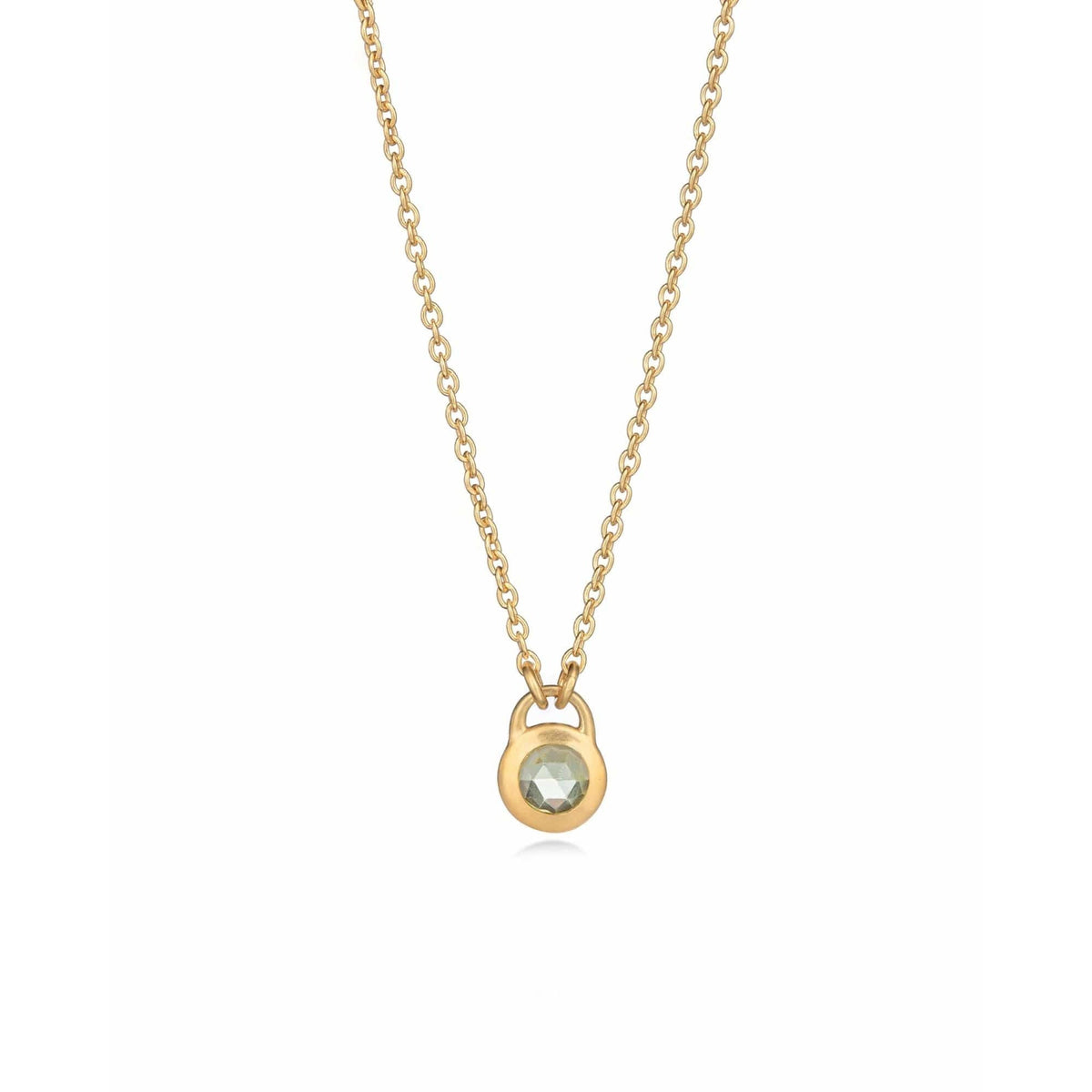 Keyhole Rose Cut Peridot Necklace