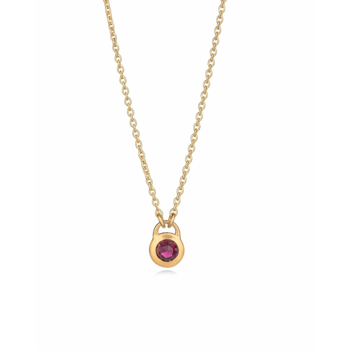 Keyhole Rose Cut Rhodolite Necklace