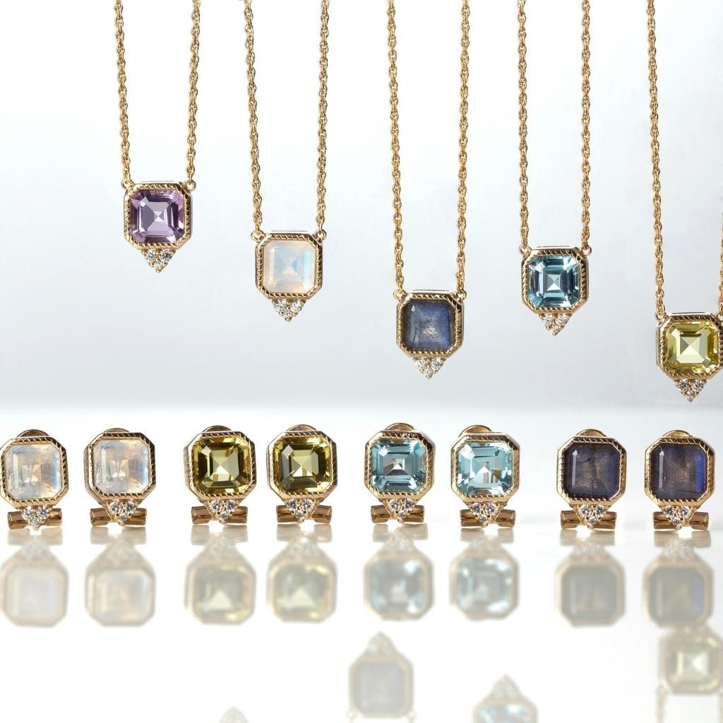 Lemon Quartz Asscher Cut Necklace
