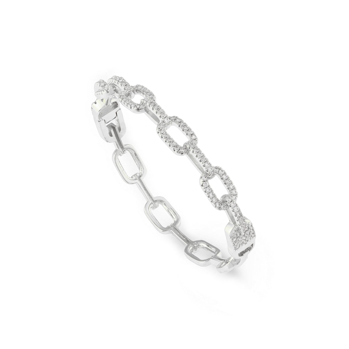 Sardinia Rhodium Cuff Bangle