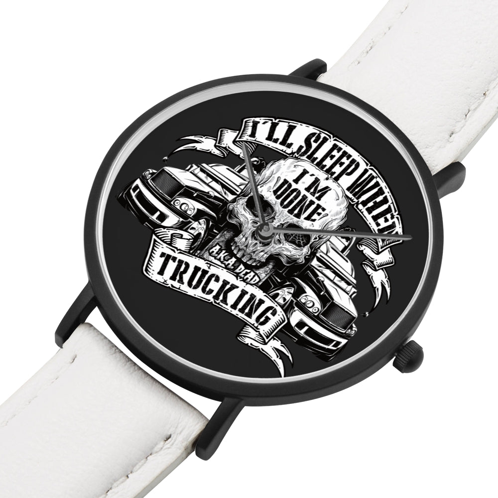 Father's Day Gift 2025, I will Sleep When I'm Done Trucking Luxury Watch Personalized Gift For Dad