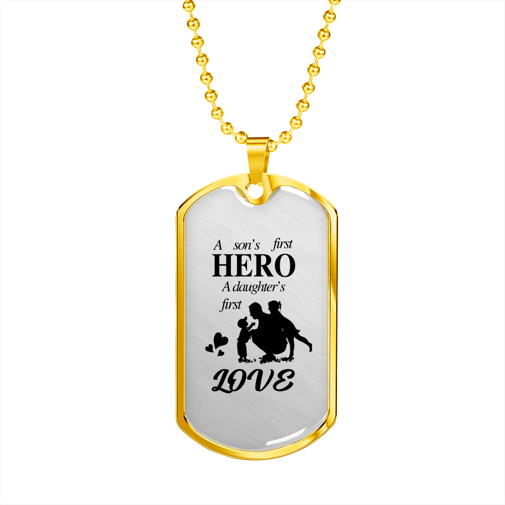 Father's Day Gift 2025, A Son's Hero A Daughter's Love Luxury Gift Tag Personalized Gift For Dad