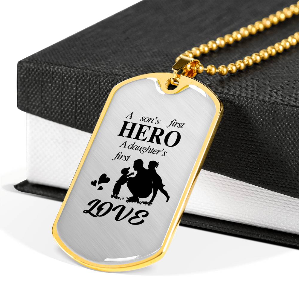 Father's Day Gift 2025, A Son's Hero A Daughter's Love Luxury Gift Tag Personalized Gift For Dad