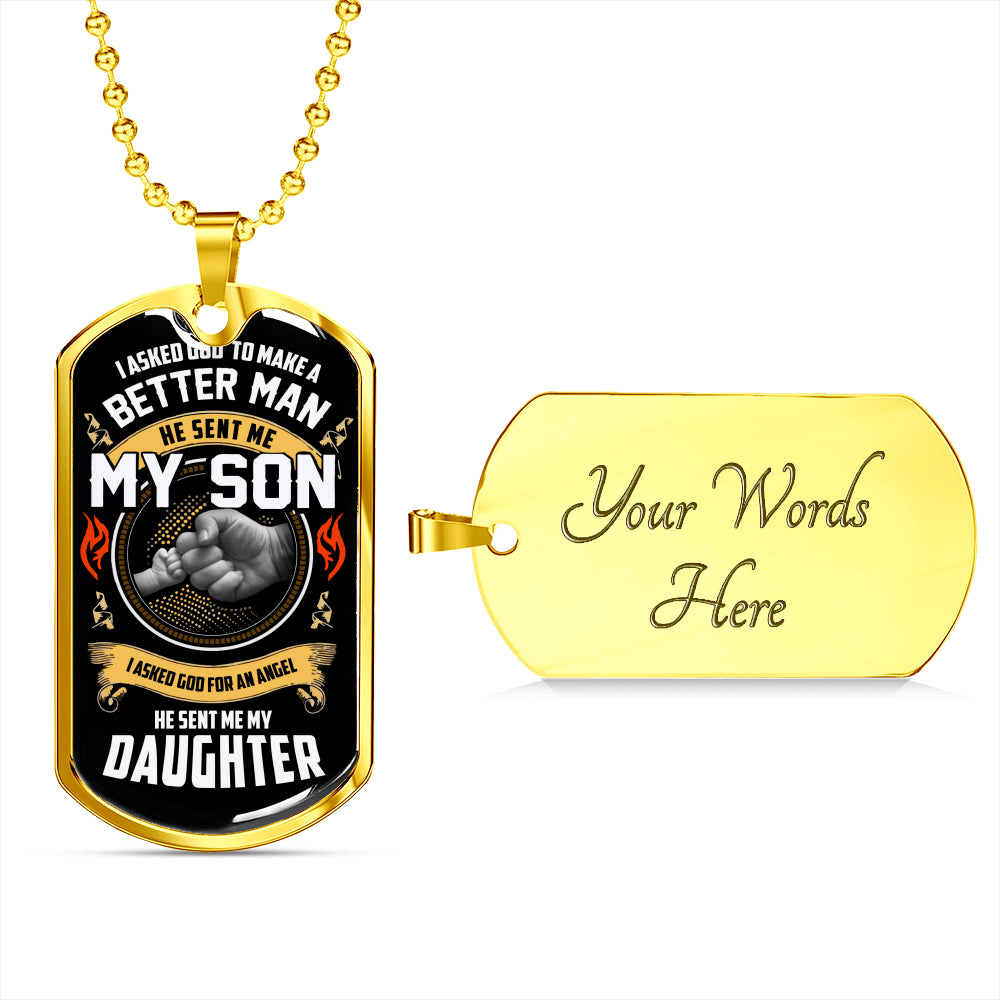 My Son My Daughter Luxury Customized Tag Personalized Gift For Dad