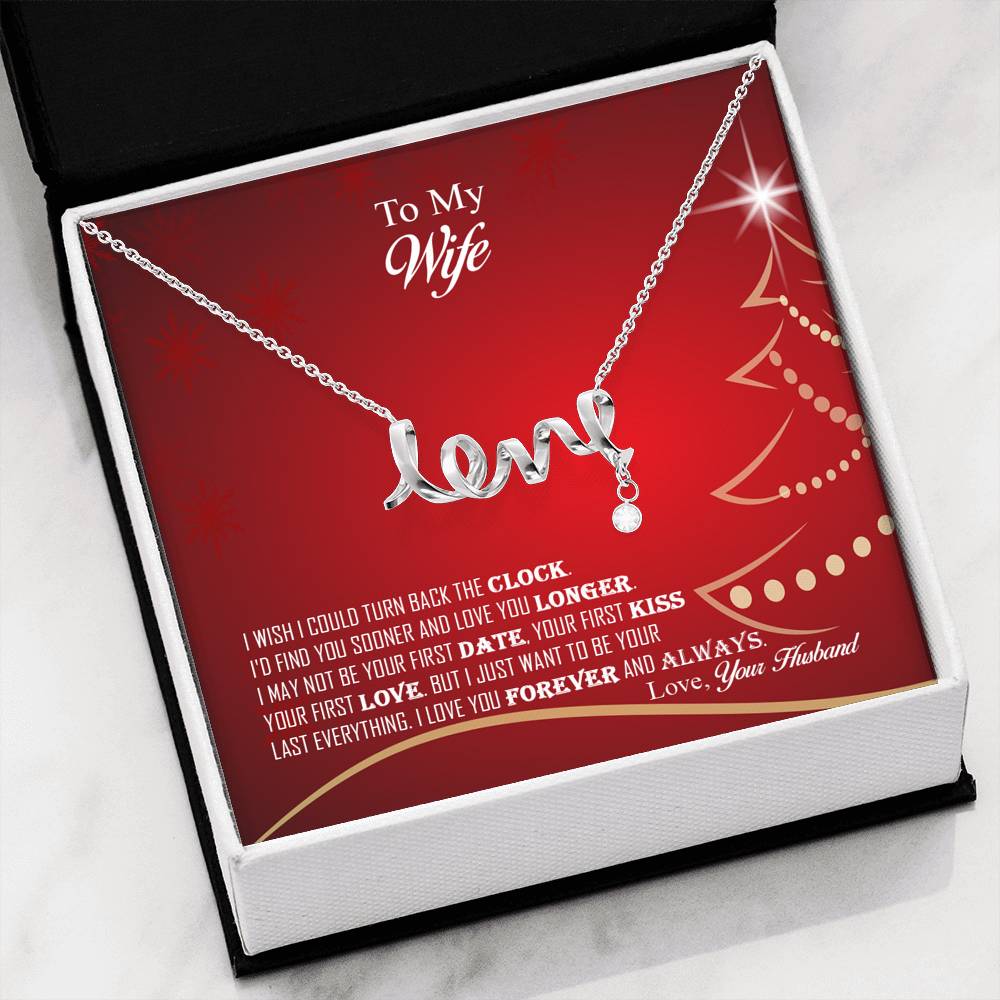 Amazing Scripted Love Pendant Necklace Christmas Gift For Wife