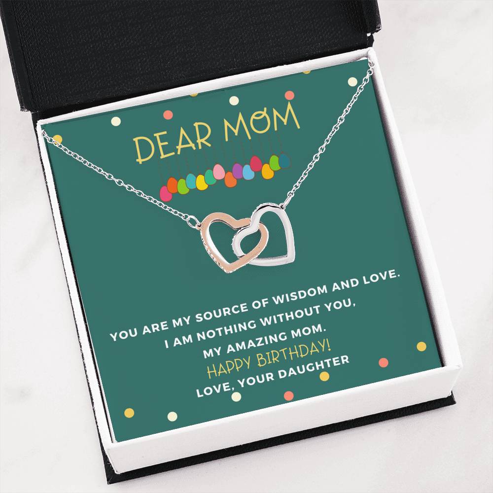 Amazing Interlocking Heart Pendant Necklace Gift From Daughter to Mom!