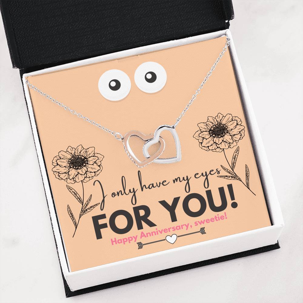 Amazing Anniversary Interlocking Heart Pendant Necklace Gift!