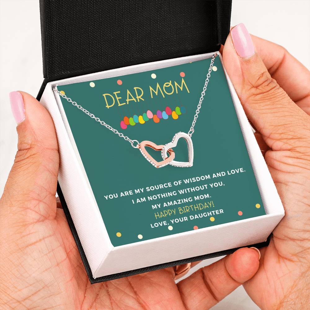 Amazing Interlocking Heart Pendant Necklace Gift From Daughter to Mom!