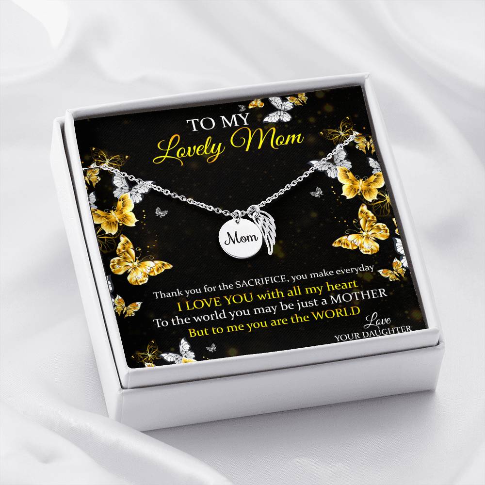 My Lovely Mom Wing Love Pendant Necklace Gift For Moms!