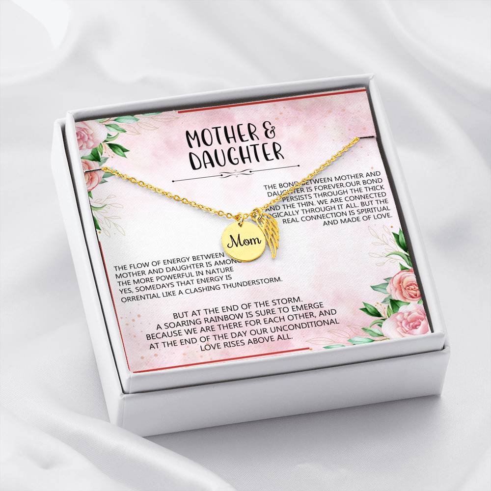 Mother and Daughter Love Wing Pendant Necklace Gift For Mom From Daughter!