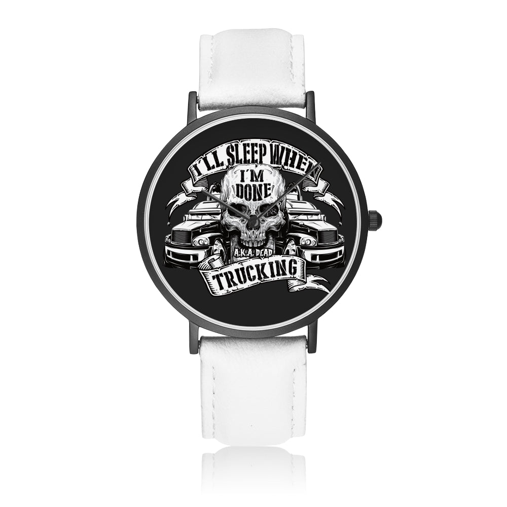 Father's Day Gift 2025, I will Sleep When I'm Done Trucking Luxury Watch Personalized Gift For Dad
