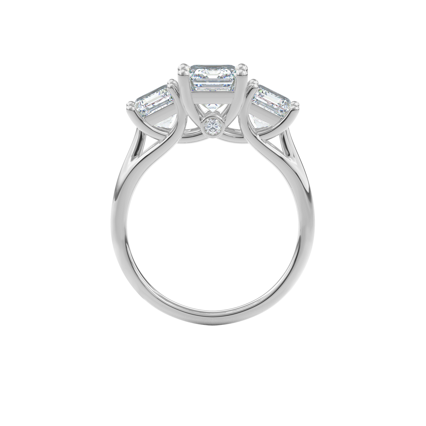 Daphnis Trinity Engagement Ring Emerald•White Gold