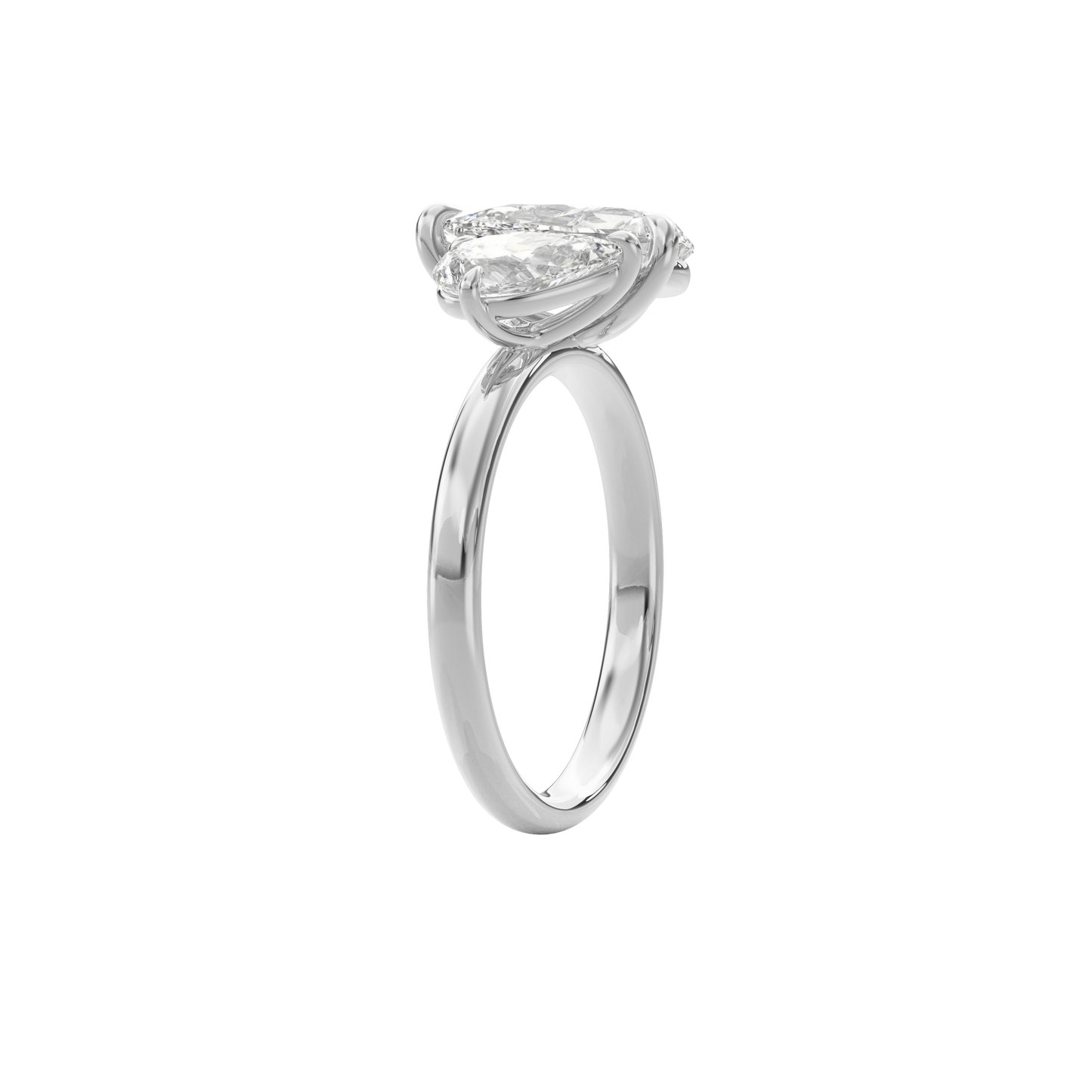 Callisto Two Stones Engagement Ring Pear•White Gold