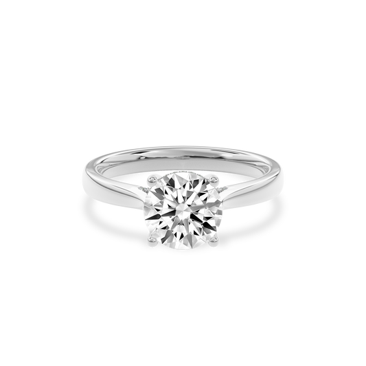 Elara Hidden Halo Salitaire Engagement Ring Round•White Gold