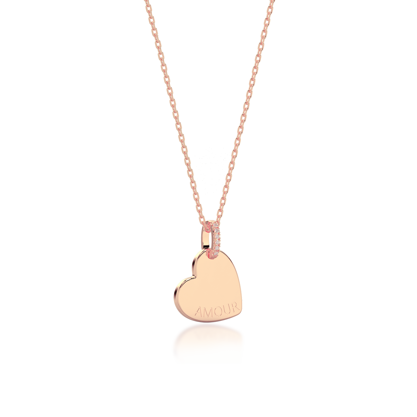 18K Rose Gold Plated Heart Engravable Pendant SP003