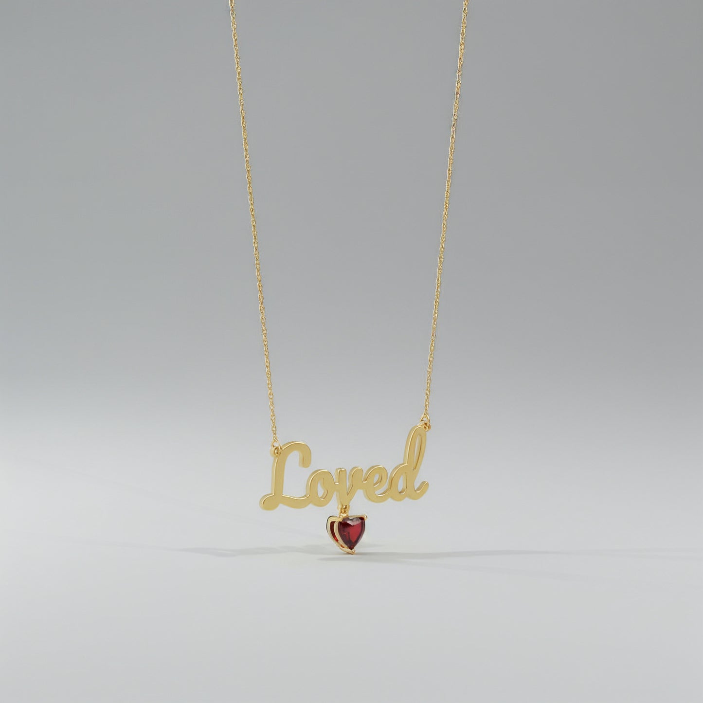 18k Gold Plated Heart Birthstone Name Necklace SN001G