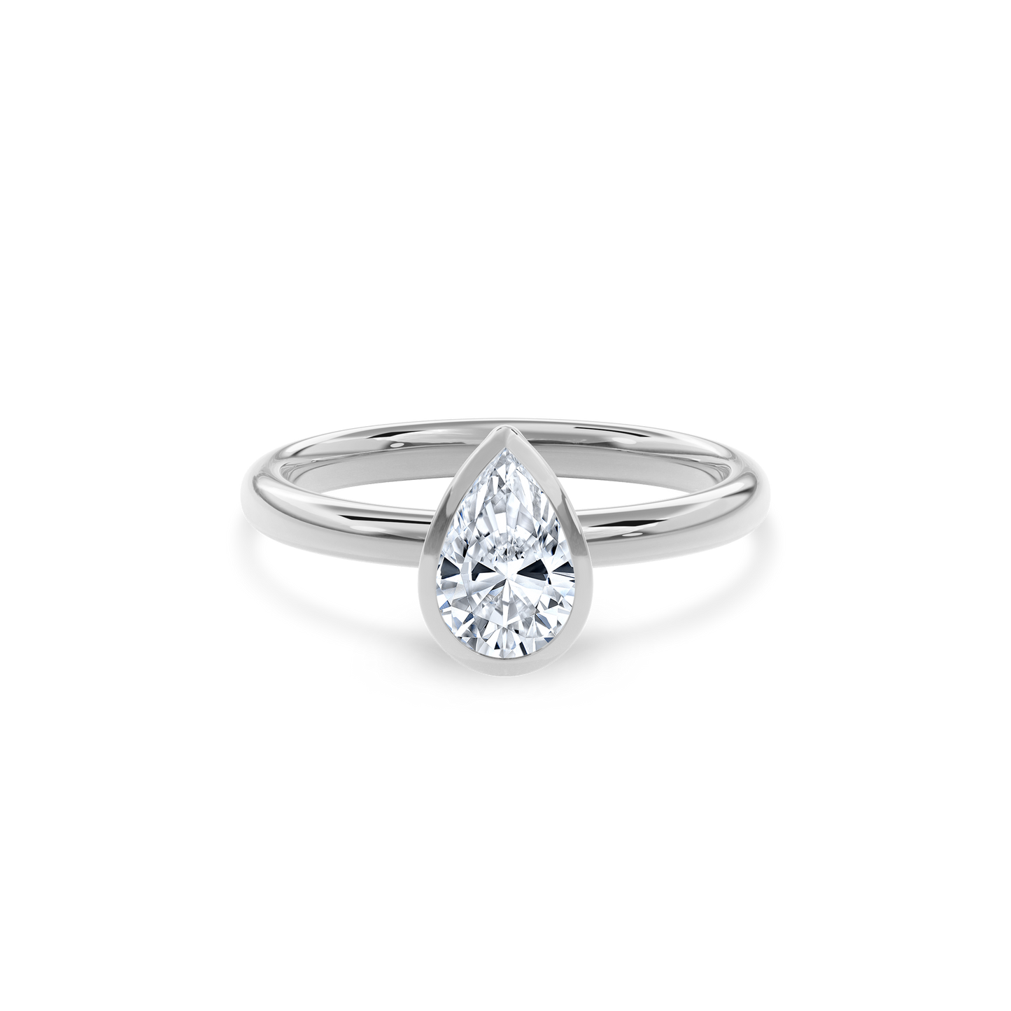Bezel Ring Pear•White Gold