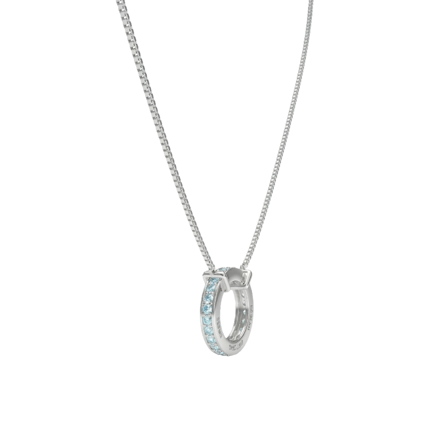 Circle of Love-March Birthstone Family Engraving Necklace SN040