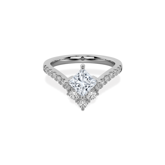 Princess Tiara Ring in 14k White Gold