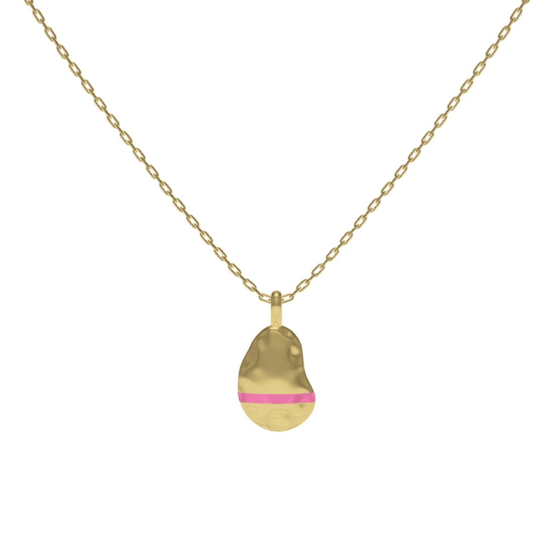 Gold Plated Pea-shaped SoulPrint Enamel Necklace SN044