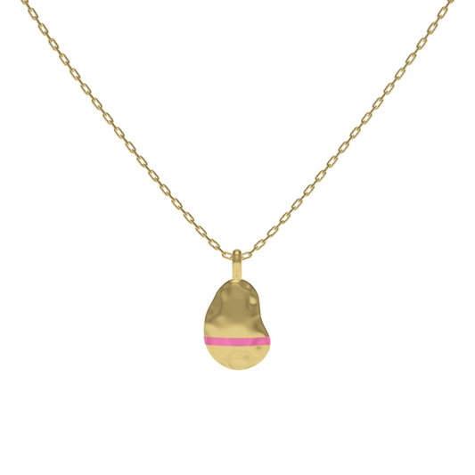 Gold Plated Pea-shaped SoulPrint Enamel Necklace SN044