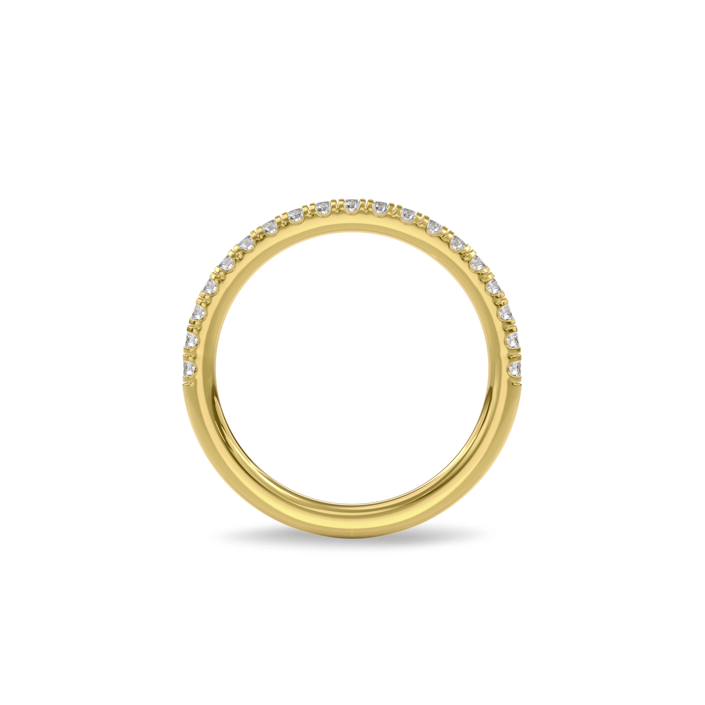 Wedding Bands Half Pave Band 1.8mm•Yellow Gold