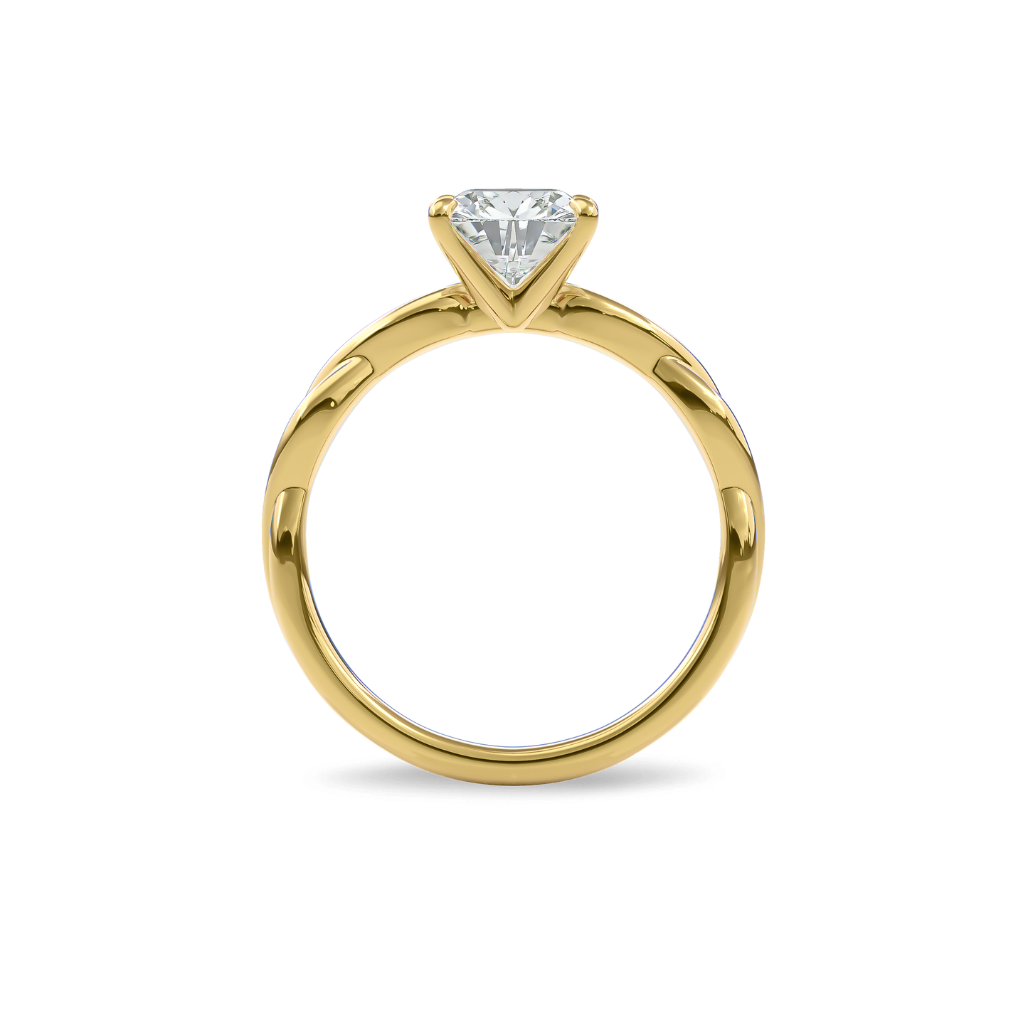 Rhea Twisted Engagement Ring Cushion•Yellow Gold