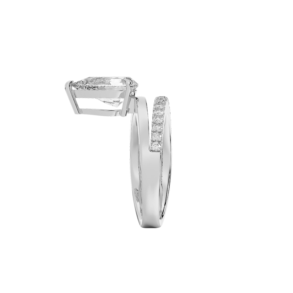 Vow Meteor Pear Ring in 14k White Gold
