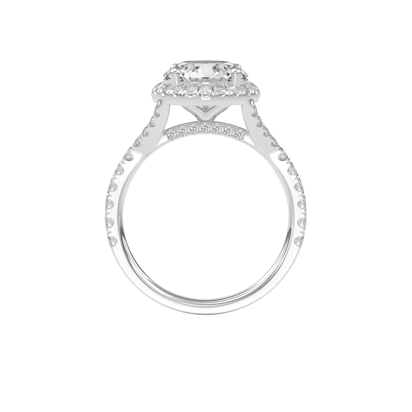 Elara Vintage Inspired Engagement Ring Round•White Gold