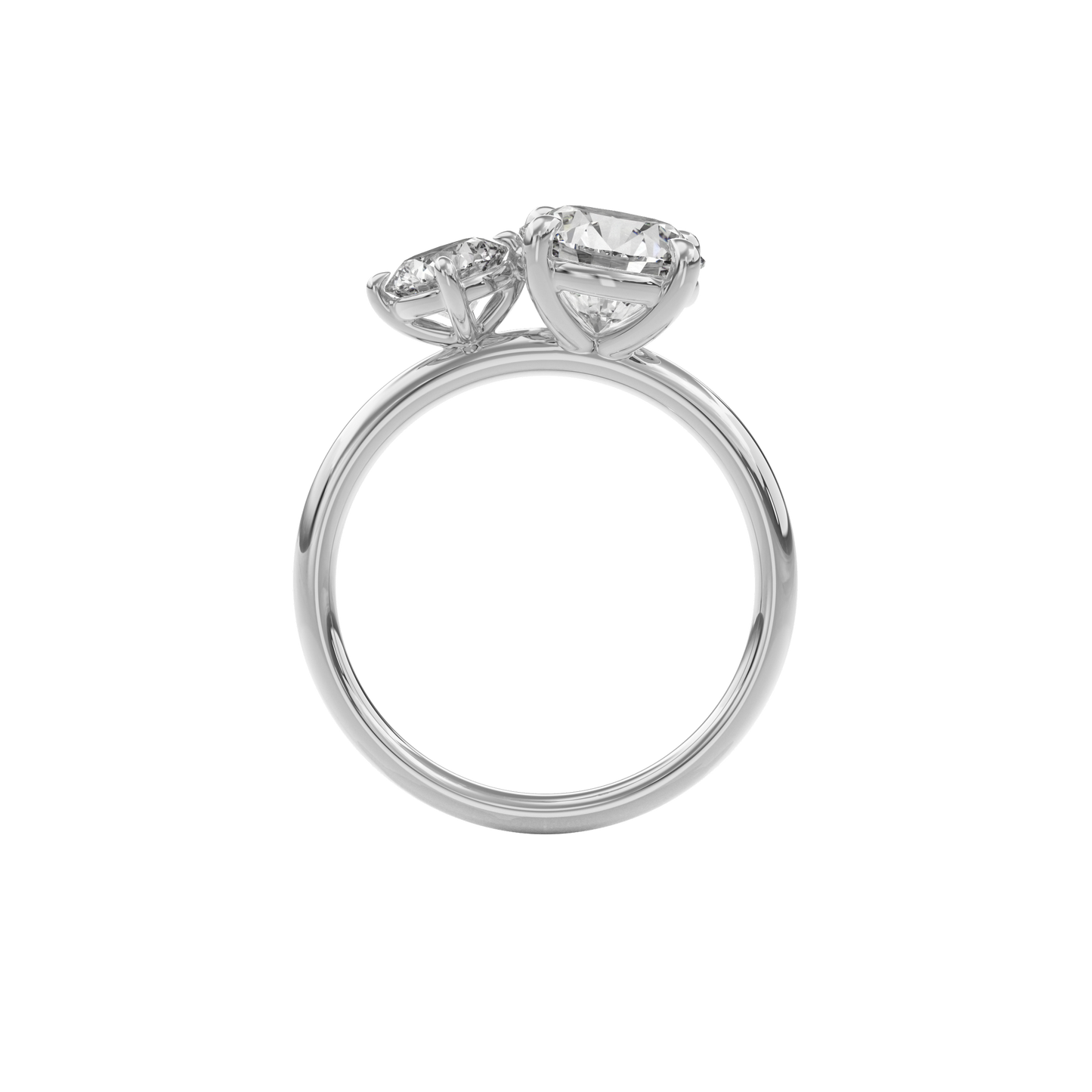 Callisto Two Stones Engagement Ring Round•White Gold
