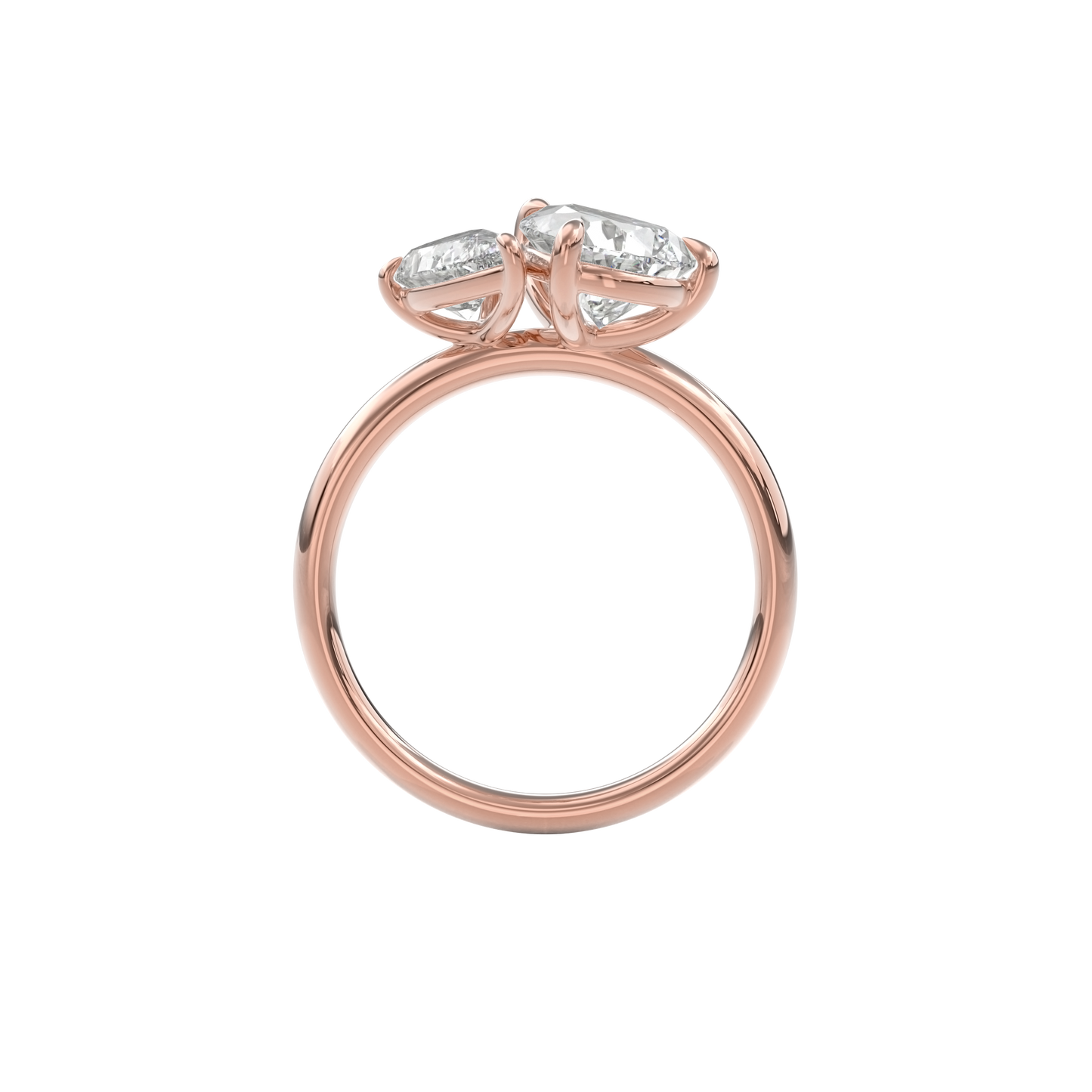 Callisto Two Stones Engagement Ring Pear•Rose Gold