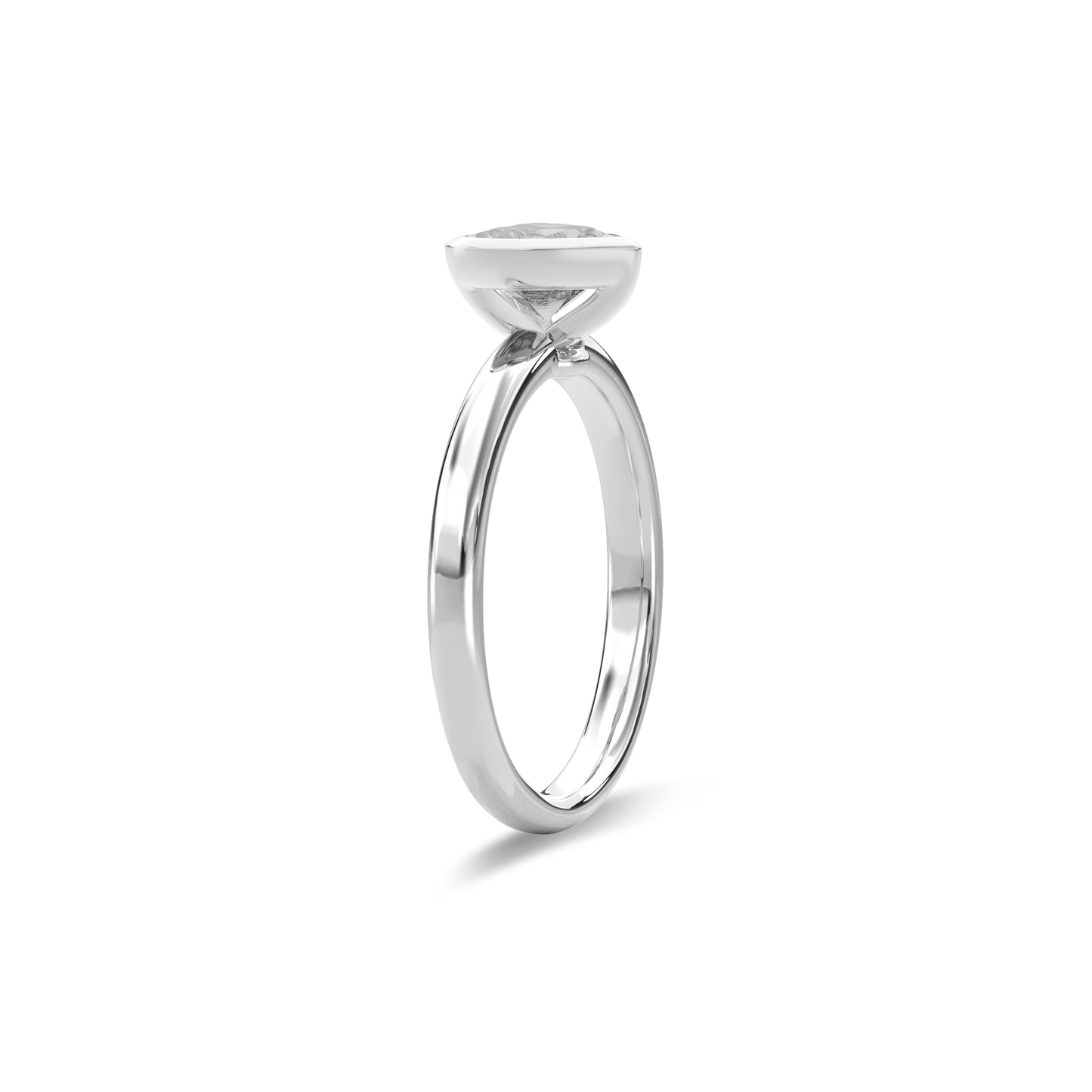 Bezel Ring Heart•White Gold