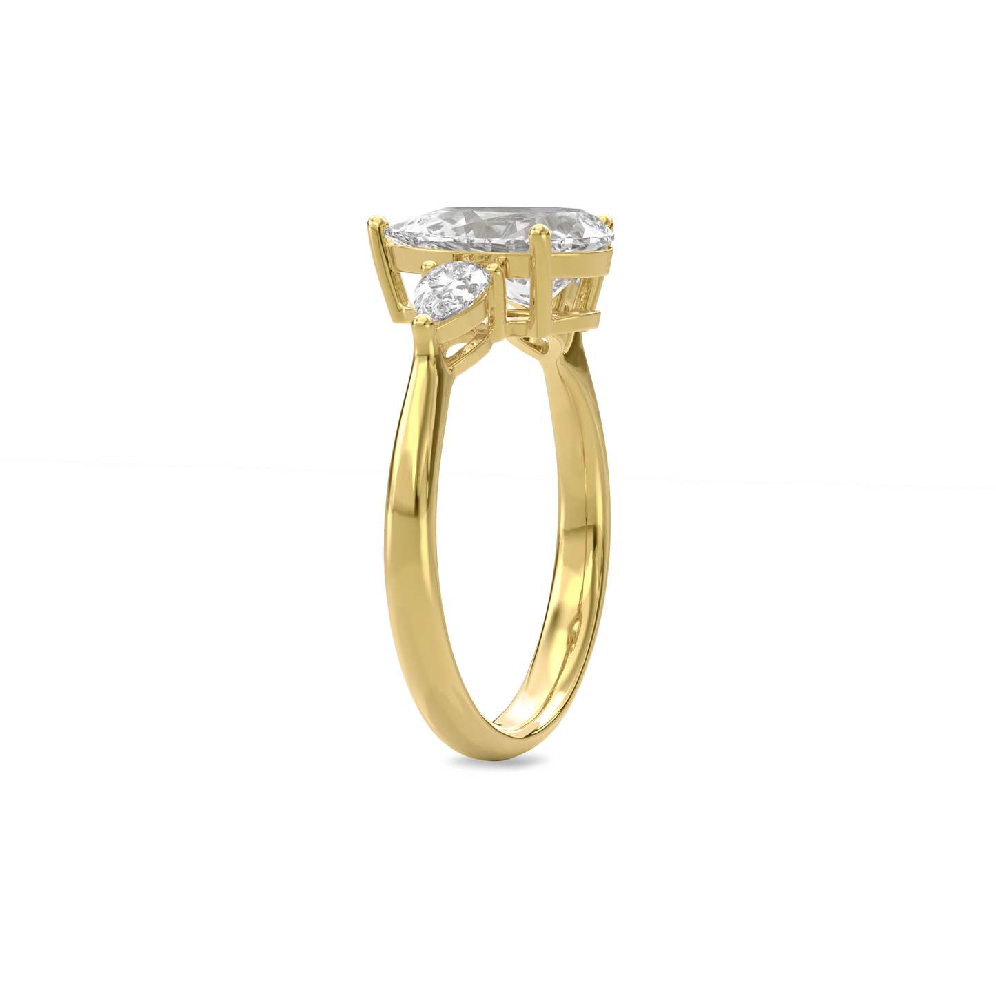 Daphnis Three Stones Engagement Ring Pear•Yellow Gold